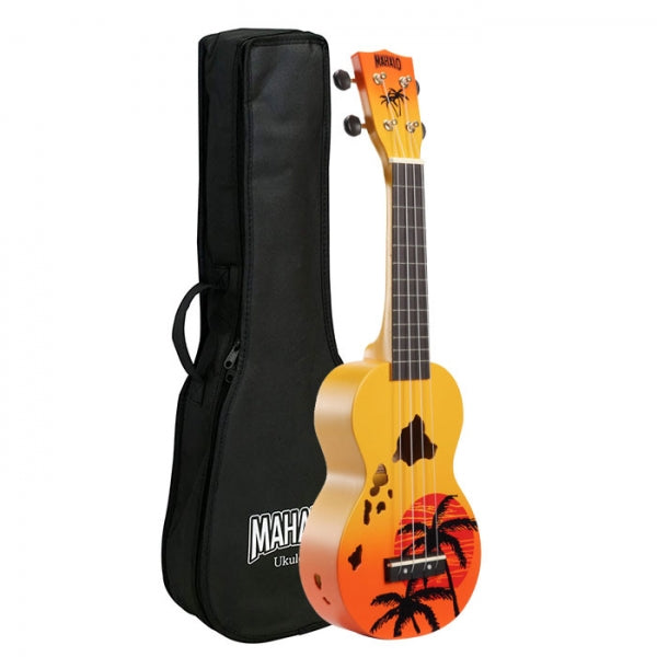 Mahalo MD1HAORB Designer Series Soprano Ukulele - Orange Burst