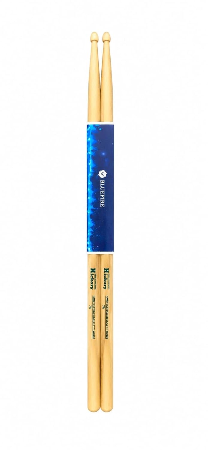 Bluefire 7A Hickory Wood Drumsticks | Hickory Wood Premium Drum Sticks