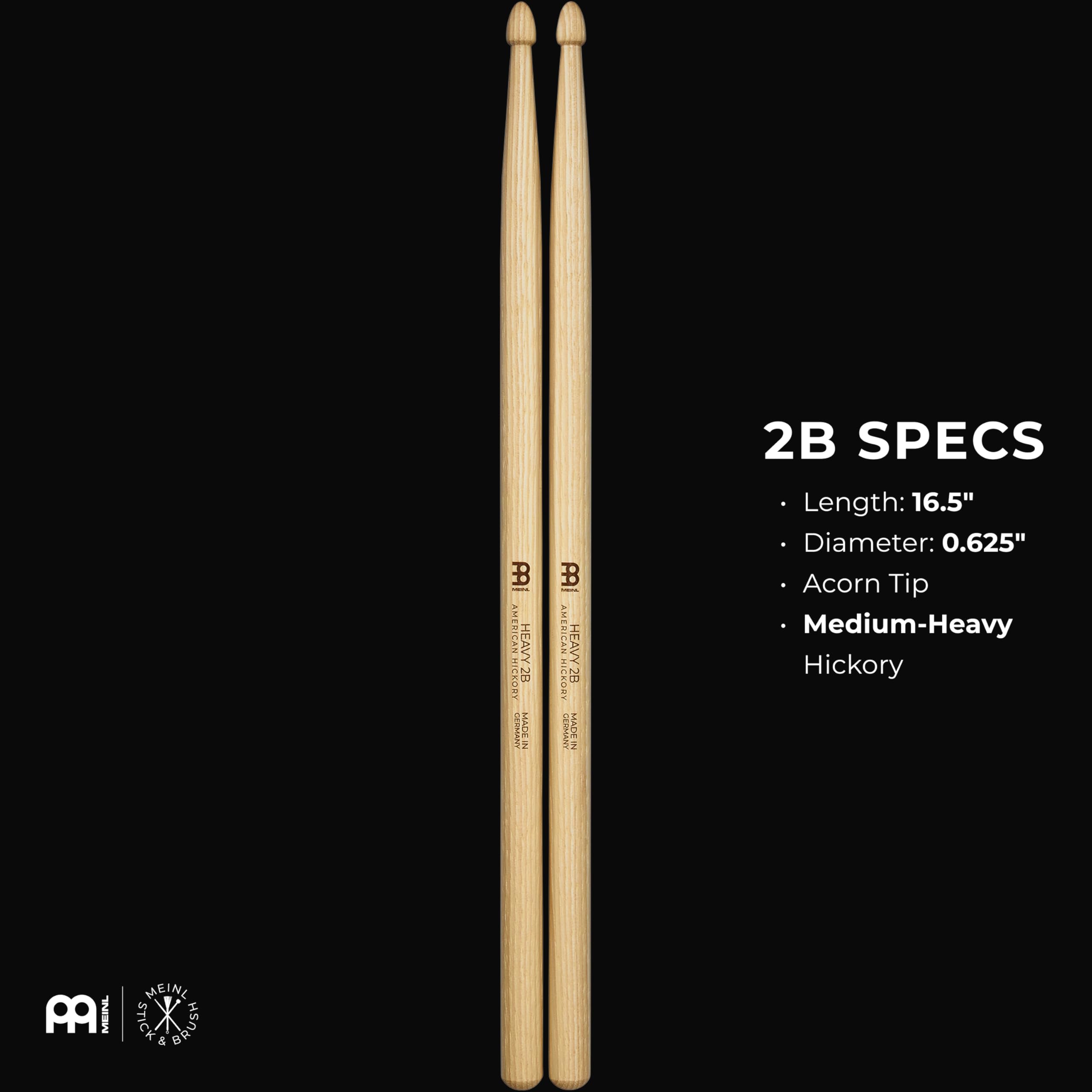 Meinl SB110 Heavy 2B American Hickory Drum Sticks