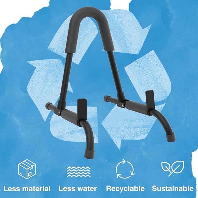 Chetty Adjustable Portable Guitar Stand Foldable Sturdy Lightweight Compact Durable Wooden Metal Universal AntiSlip Stand for Acoustic Electric Bass Travel Display (GA5)