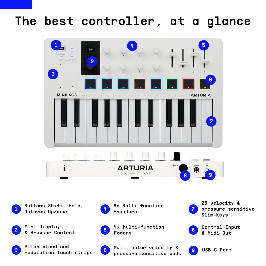 Arturia MiniLab 3 MIDI Keyboard Controller