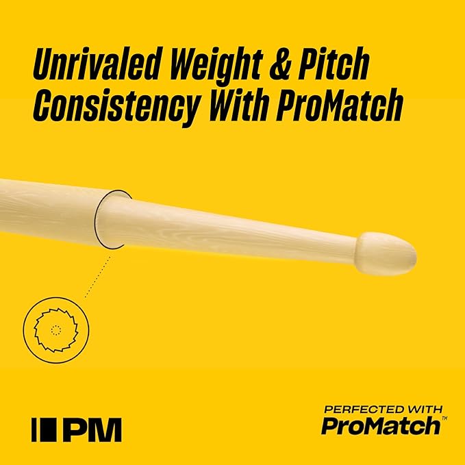 ProMark American Hickory TX5AW 5A Single Pair Wood Tip Drum Sticks