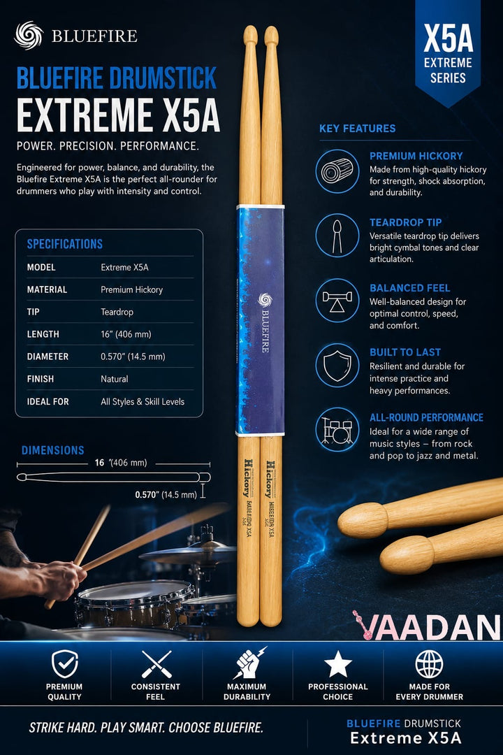 Bluefire Hickory X5A Drumsticks
