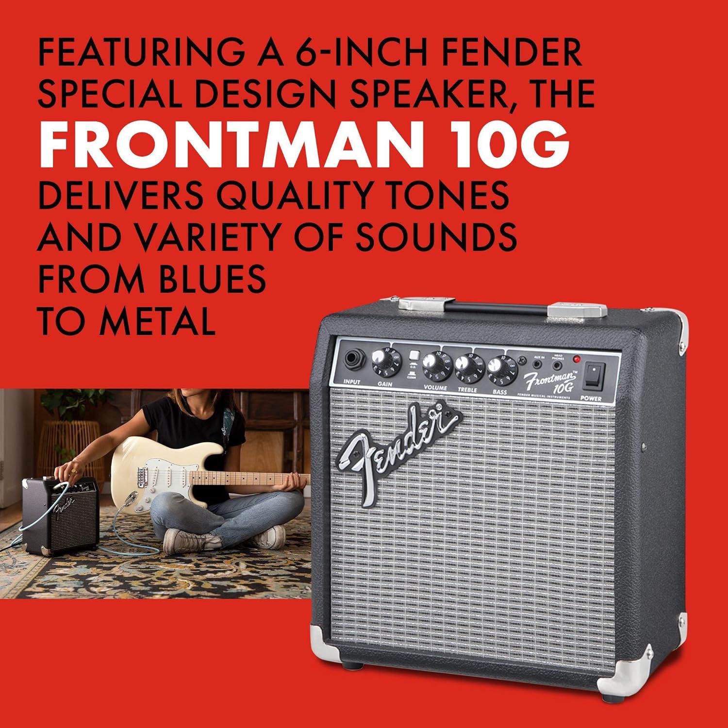 Fender Frontman 10G Guitar Amplifier, Black