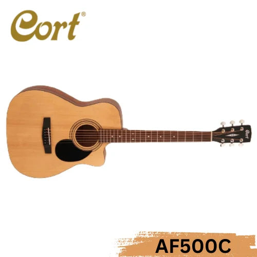 Cort AF500C OP Standard Series Cutaway Acoustic Guitar - Open Pore