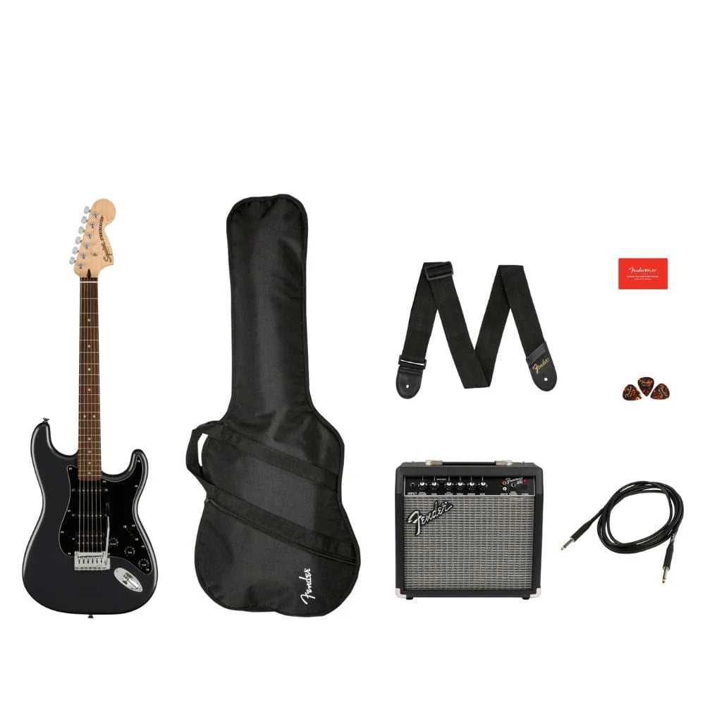 Fender Affinity Series Stratocaster HSS Pack 6 String Electric Guitar - Charcoal Frost Metallic